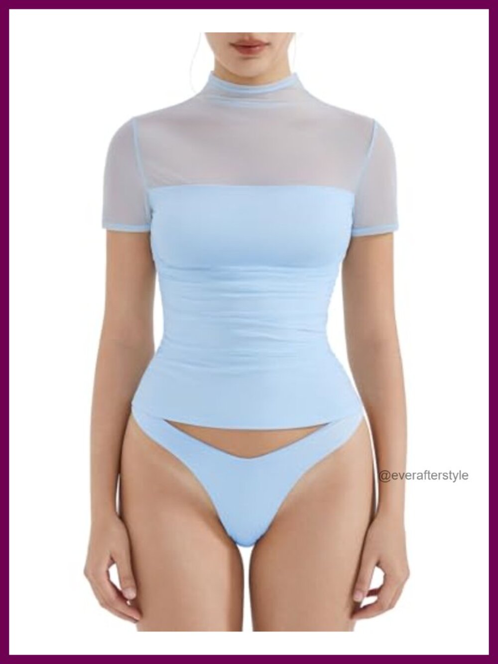 Women Sheer Mesh Mock Neck Ruched Short Sleeve Crop Top Y2K Going Out Shirt